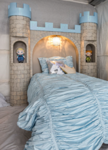 Custom-built princess bed and headboard by Shapes Unlimited